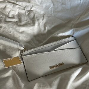 Michael Kors White Leather Clutch/Wristlet